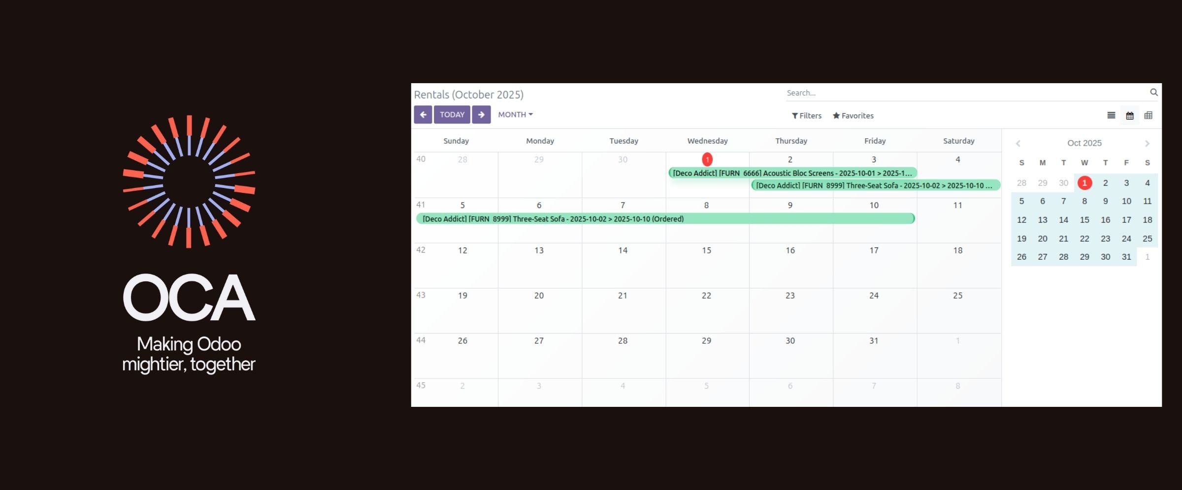 OCA contributions in October 2025