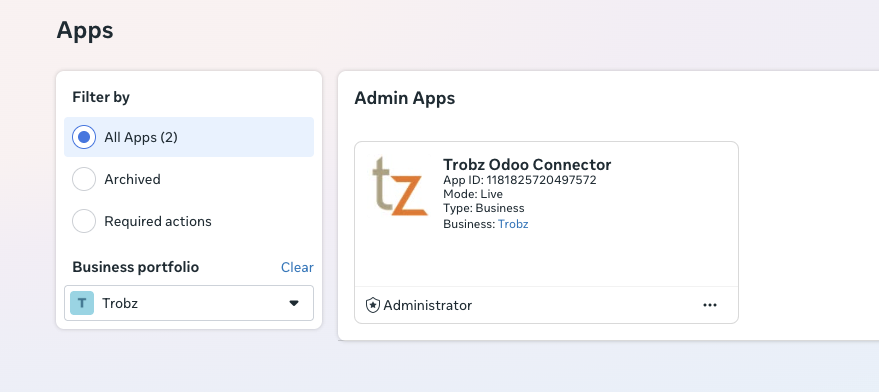 After creating the app