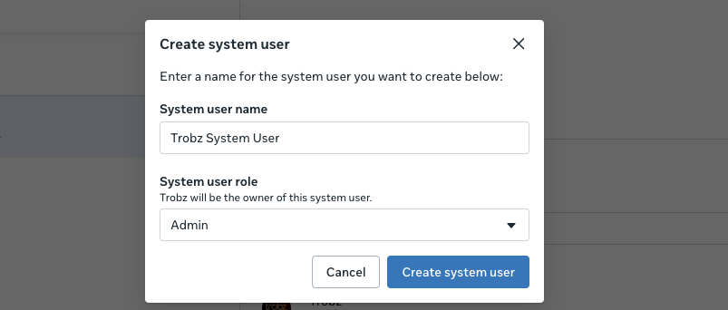 Create a system user